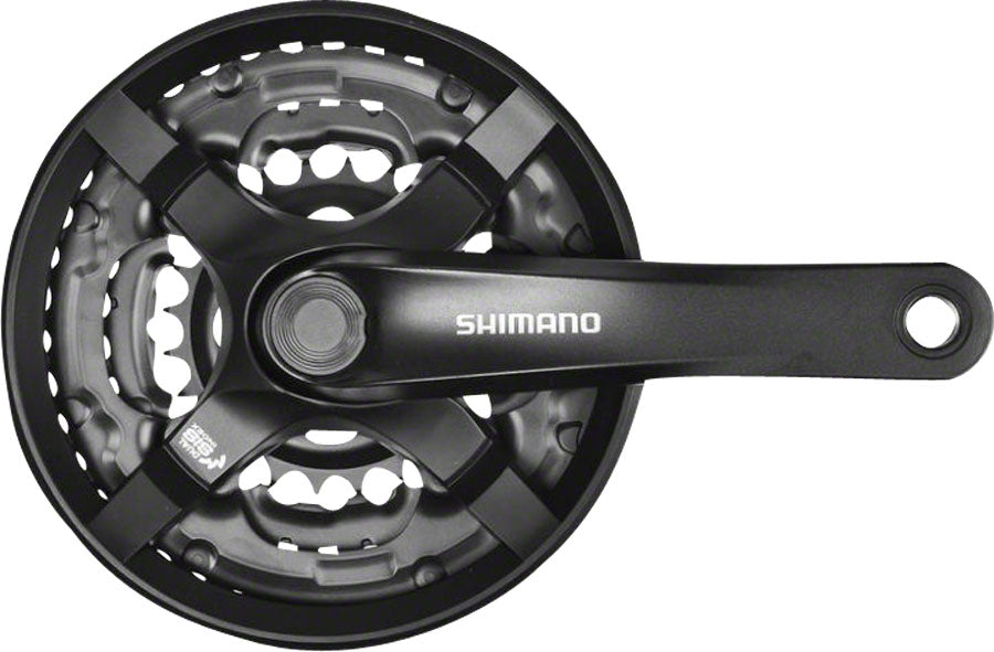 Shimano Tourney FC-TY501 Crankset - 175mm 6/7/8-Speed 42/34/24t Riveted Square Taper JIS Spindle Interface BLK