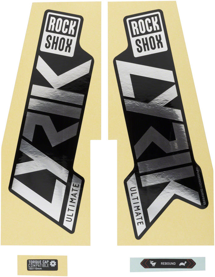 Rockshox Fork Decal Kit - Lyrik Ultimate 27.5&quot;/29&quot; Gloss Polar Foil/High Gloss BLK
