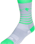 SockGuy SGX Peaks Socks - 6" Gray/Green Small/Medium