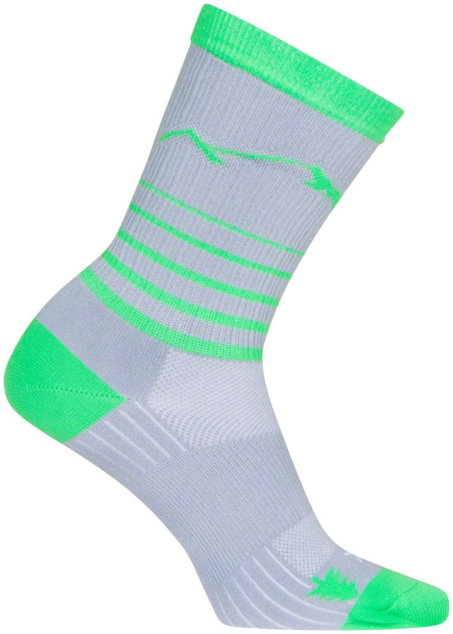 SockGuy SGX Peaks Socks - 6&quot; Gray/Green Small/Medium