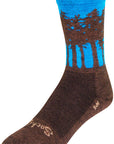 SockGuy Treeline Wool Socks - 6" Brown/Blue Large/X-Large