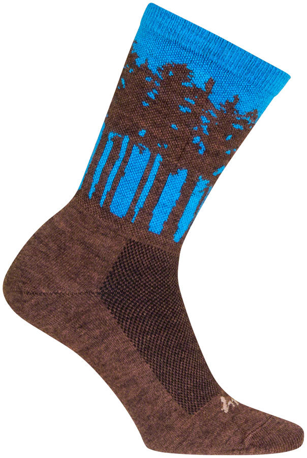 SockGuy Treeline Wool Socks - 6&quot; Brown/Blue Large/X-Large