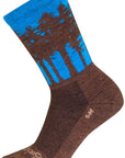 SockGuy Treeline Wool Socks - 6" Brown/Blue Small/Medium