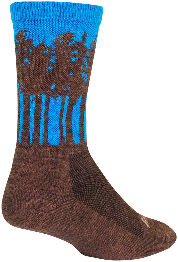 SockGuy Treeline Wool Socks - 6&quot; Brown/Blue Large/X-Large