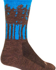 SockGuy Treeline Wool Socks - 6" Brown/Blue Small/Medium