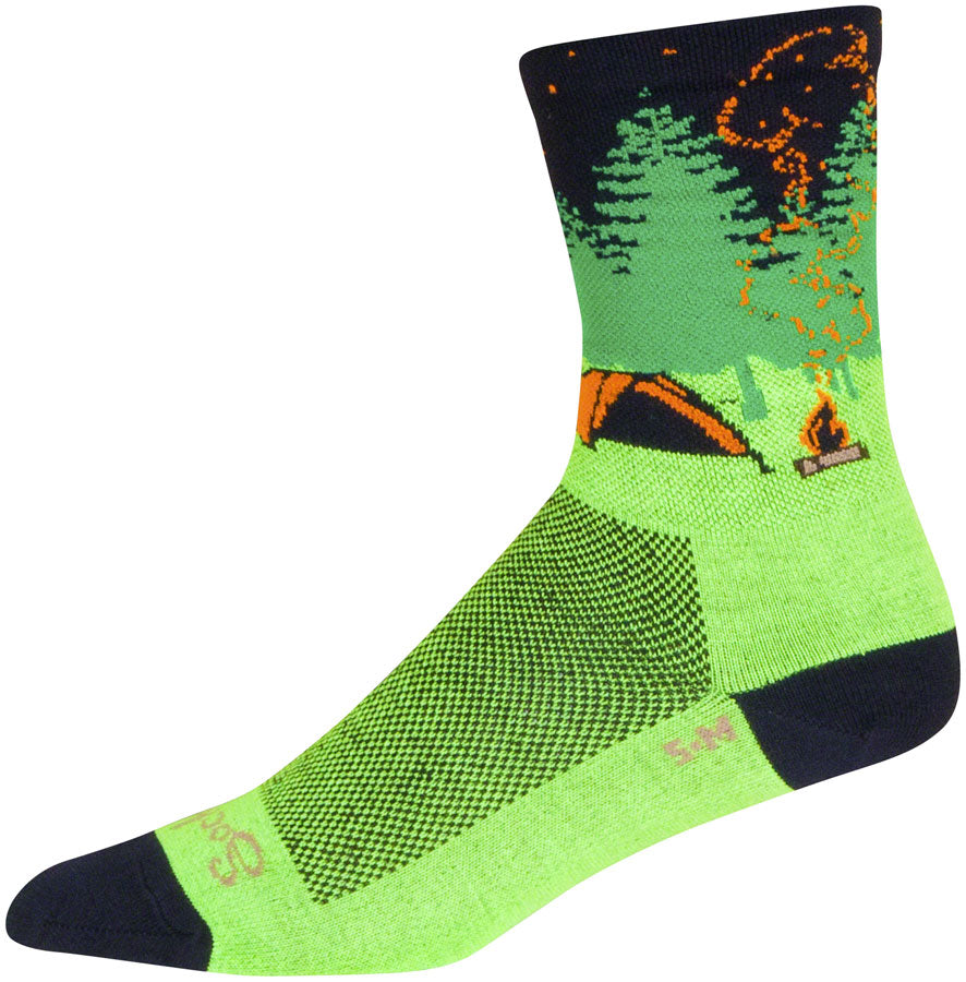 SockGuy Off the Grid Crew Socks - 6&quot; Green/Black/Brown Large/X-Large