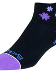 SockGuy Channel Air Daisy Classic Low Socks - 2" BLK/Purple Womens Small/Medium