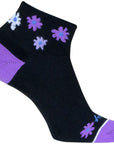SockGuy Channel Air Daisy Classic Low Socks - 2" BLK/Purple Womens Small/Medium