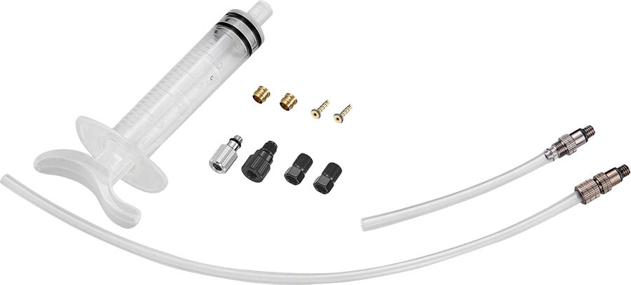 Tektro Basic Bleed Kit - Includes Syringe Plastic Tubing Hose Retainer Compression Ferrules  Brass Inserts Inlet/Outlet Valve