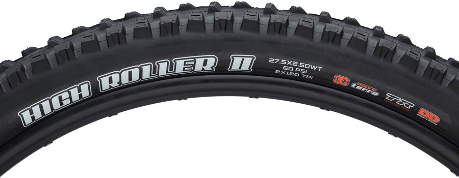 Maxxis High Roller II Tire - 27.5 x 2.5 Tubeless Folding BLK 3C Maxx Terra  DD Wide Trail