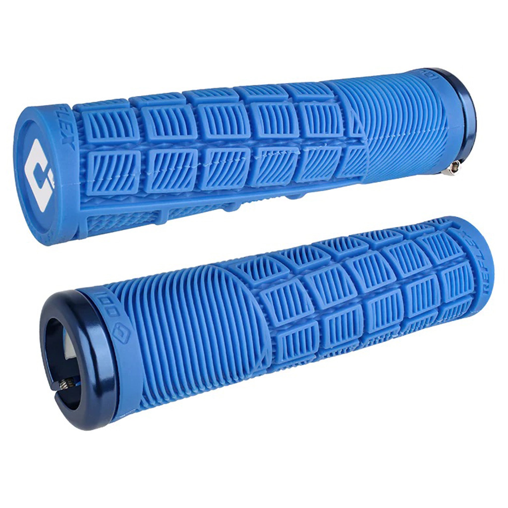 ODI Reflex V2.1 Grips White Blue Lock On