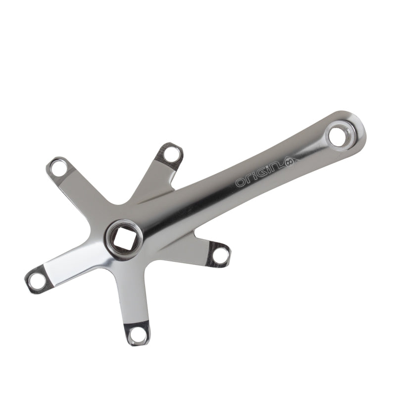 Origin8 Alloy Triple Crank Arm Set 155mm 113.5mm Square Taper JIS crankset silver - The Bike Hub