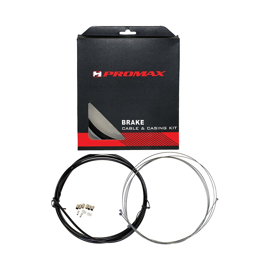 Promax Bowden Brake Cable and Housing Set Stainless Steel Universal Black - The Bike Hub