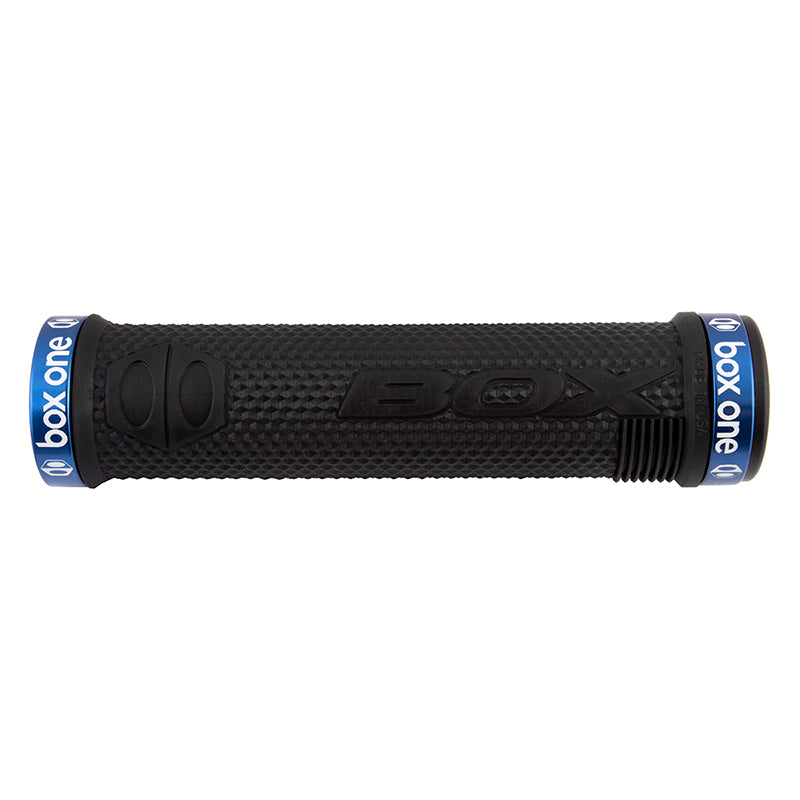 Box components Box One Grips Black/Blue 130mm Dual Lock On - The Bike Hub