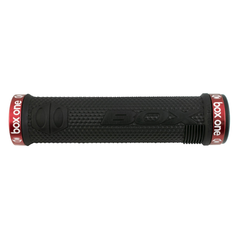 Box components Box One Grips Black/Red 130mm Dual Lock On - The Bike Hub