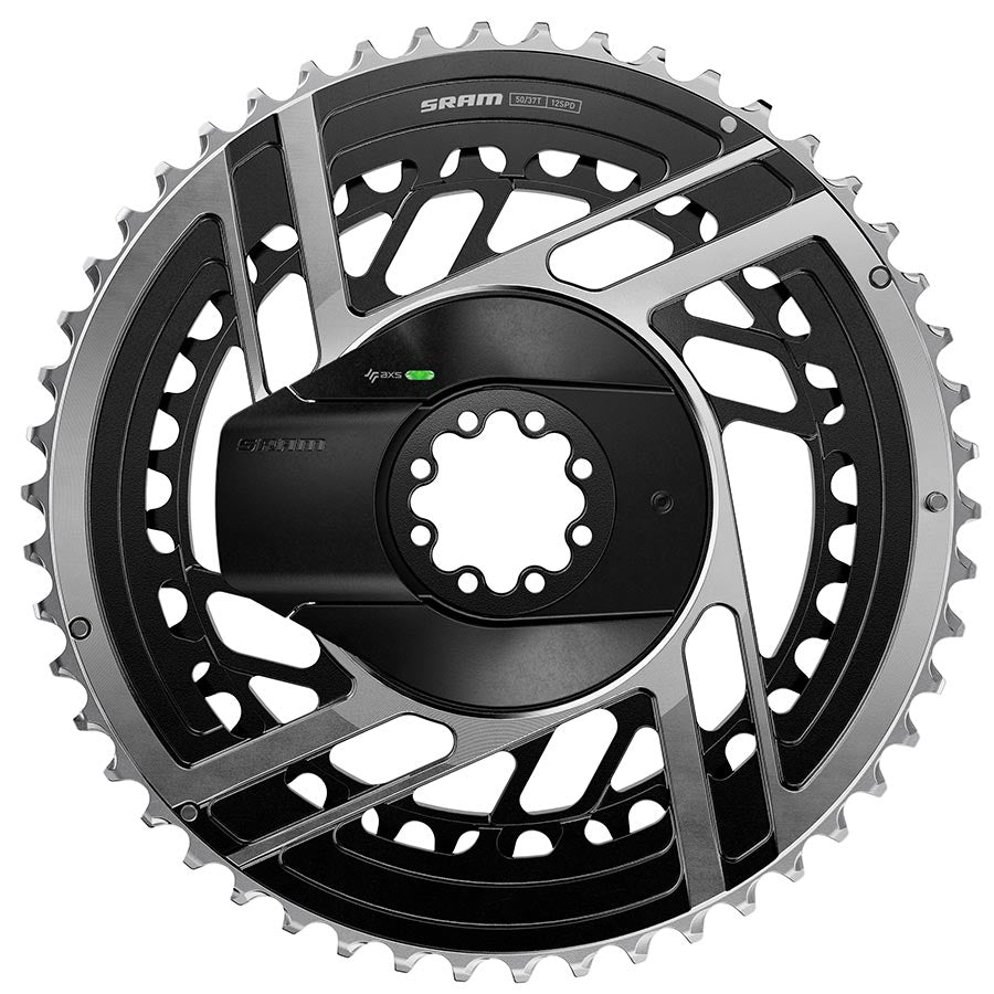 SRAM RED AXS 2x Power Meter Chainring Kit - 52/39t 2x12-Speed 8-Bolt Direct Mount BLK/Silver E1 - The Bike Hub