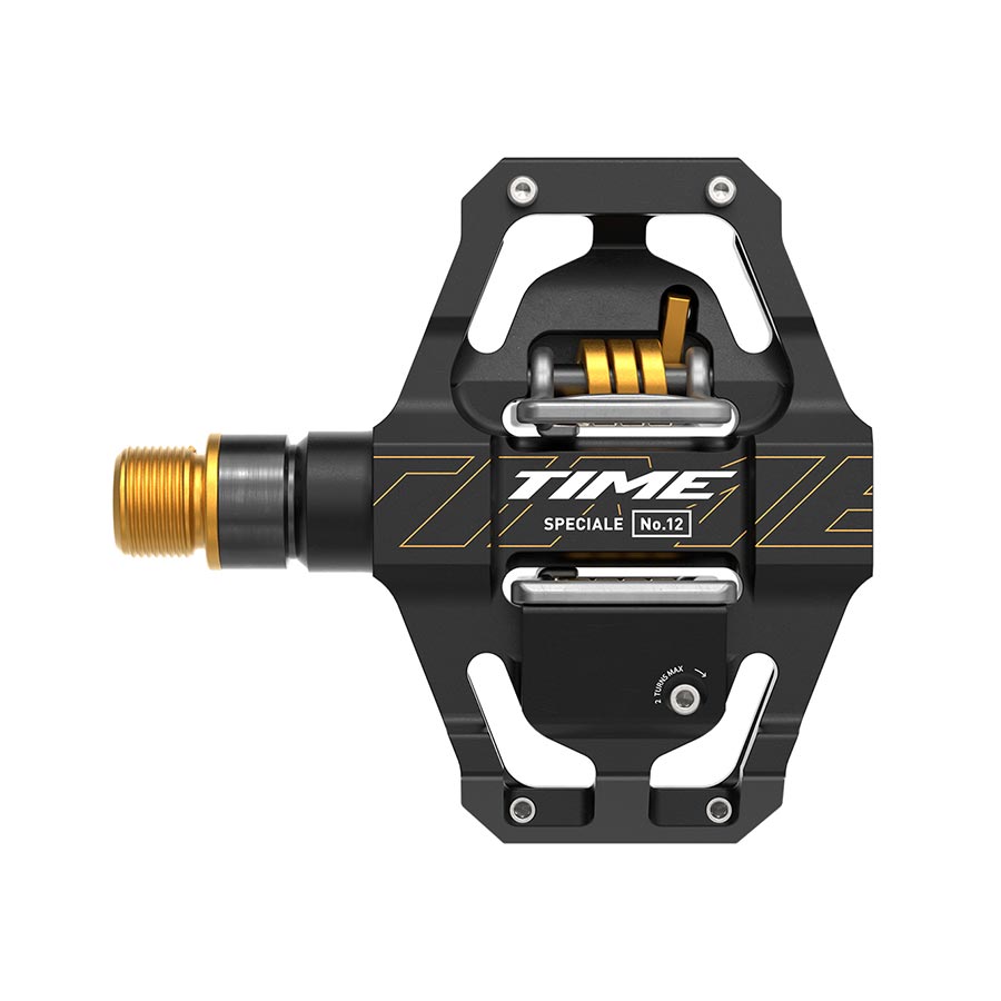 Time Speciale 12 Pedals - Dual Sided Clipless Platform Aluminum 9/16&quot; BLK/Gold Small B1