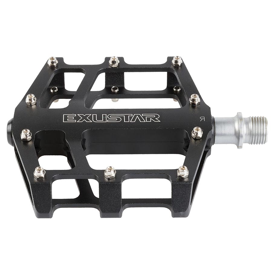 Exustar E-PB525 Platform Pedals Body: Aluminum Spindle: Cr-Mo 9/16 Black - The Bike Hub