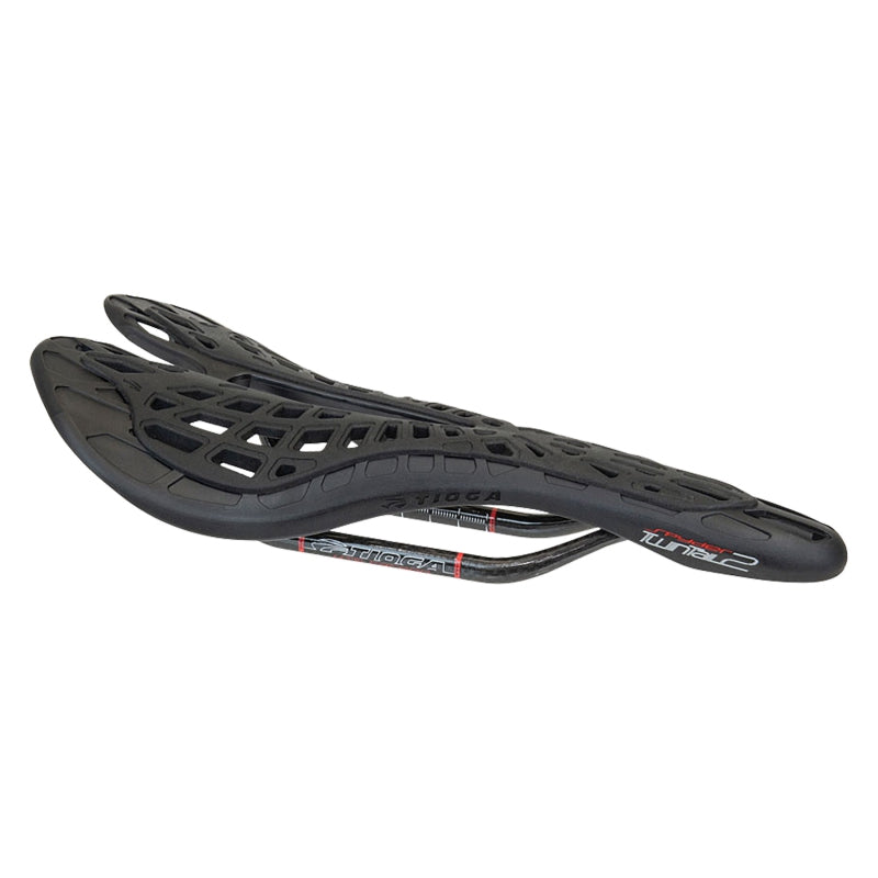 Tioga Spyder TwinTail 2 Saddle CrMo Rail - Black - The Bike Hub