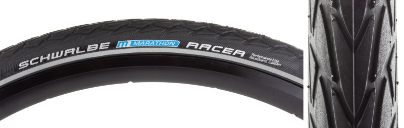 Schwalbe Marathon Racer Tire - 26 x 1.5 Clincher Wire BLK Performance Line RaceGuard Addix E-25 - The Bike Hub
