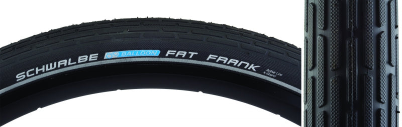 Schwalbe Fat Frank Tire - 26 x 2.35 Clincher Wire BLK/Reflective Active Line - The Bike Hub