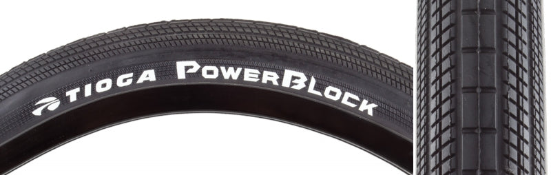 Tioga PowerBlock Tire - 20 x 1.95 Clincher Wire Black 60tpi - The Bike Hub