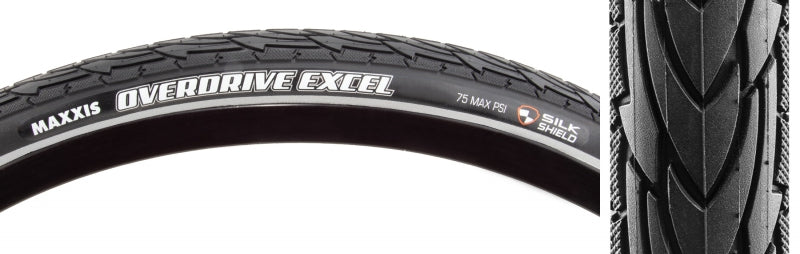 Maxxis Overdrive Excel Tire - 700 x 40 Clincher Wire Black SilkShield - The Bike Hub