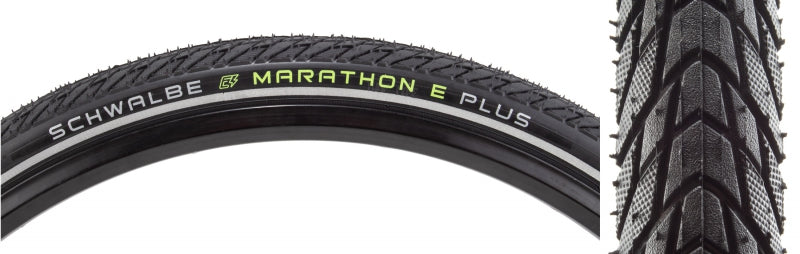 Schwalbe Marathon E-Plus Tire - 700 x 35 Clincher Wire BLK/Reflective Performance Addix SmartGuard - The Bike Hub