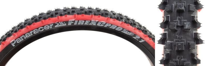 Panaracer Fire XC Pro Tire - 26 x 2.1 Clincher Wire Black/Red 30tpi - The Bike Hub