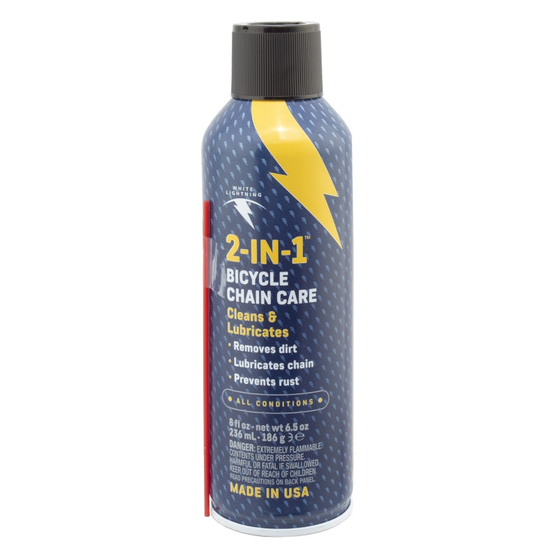 White lightning 2 in 1 Bike Chain Care Lubricant 8 oz Aerosol Unspecified/Other - The Bike Hub