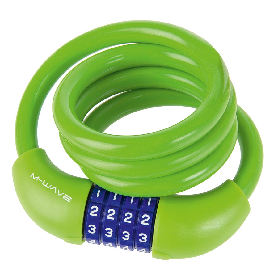 M-Wave DS 12.10 Cable lock Combination 12mm 12x1000mm Green - The Bike Hub