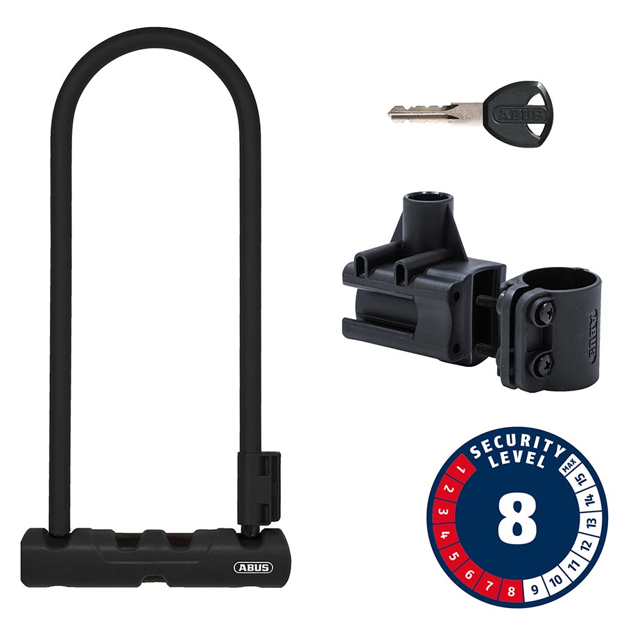 Abus Ultra 410K U-Lock Key 12mm 170x300mm 6.7x11.8 SH34 Black - The Bike Hub