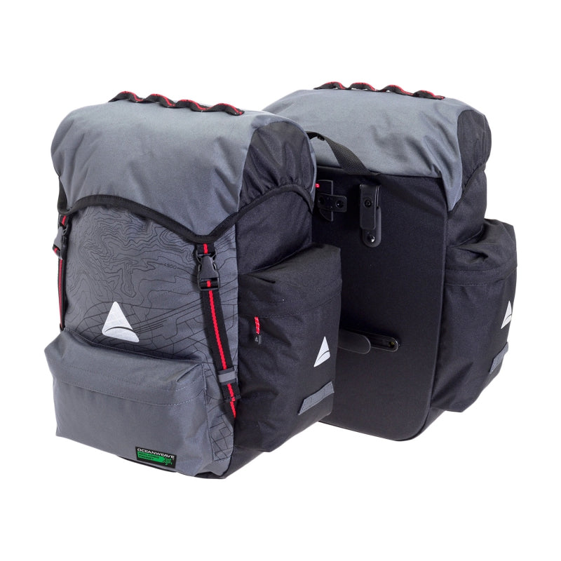 Axiom Seymour Oceanweave P55+ Pannier Hook-On 3372 c.i. (Pair) Grey/Black - The Bike Hub