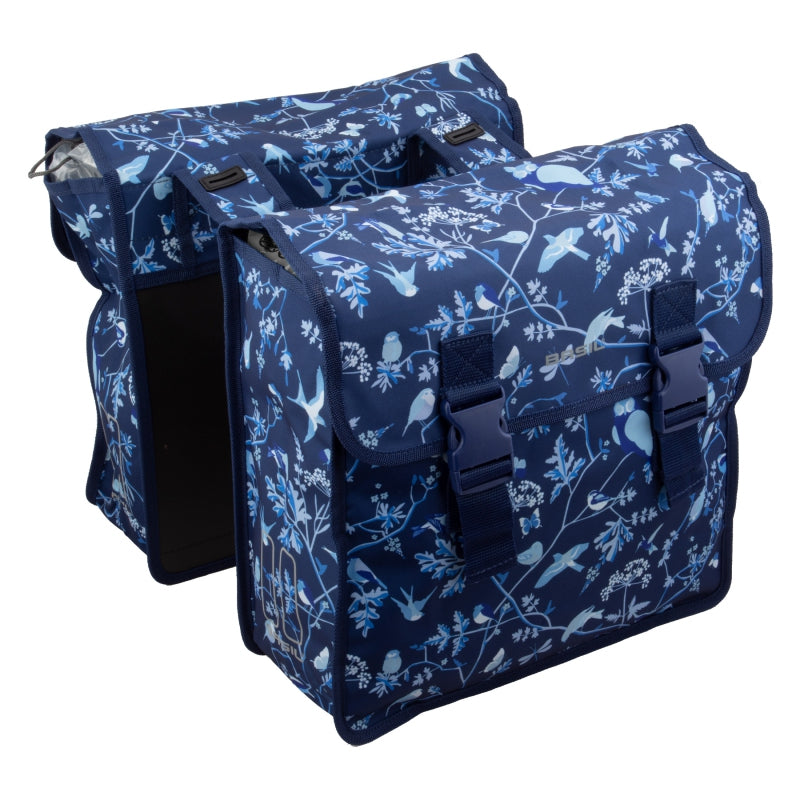 Basil Wanderlust Double Pannier Bag UBS / Straps 14.2x5.5x16.2` 2135 c.i. Indigo Blue - The Bike Hub