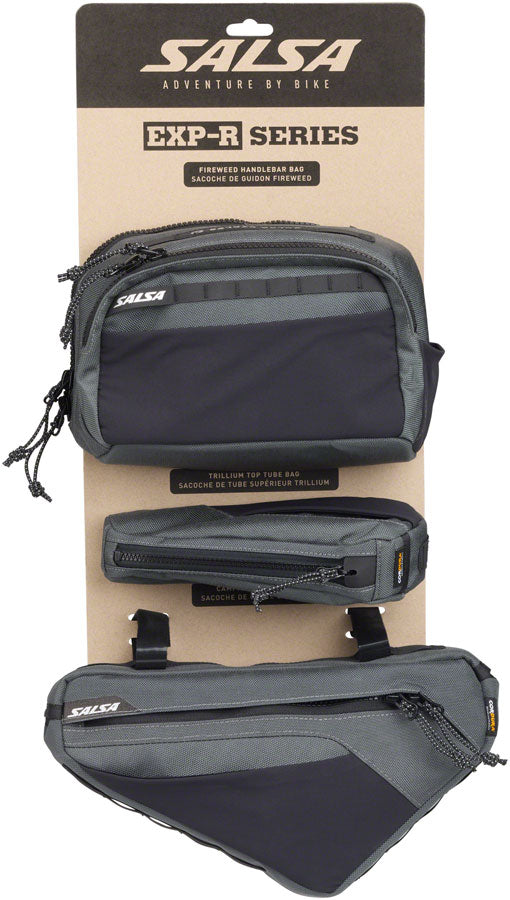 Salsa EXP-R Series Bag Bundle - Includes Campion Frame Bag Fireweed Handlebar Bag Trillium Top Tube Bag Small - The Bike Hub