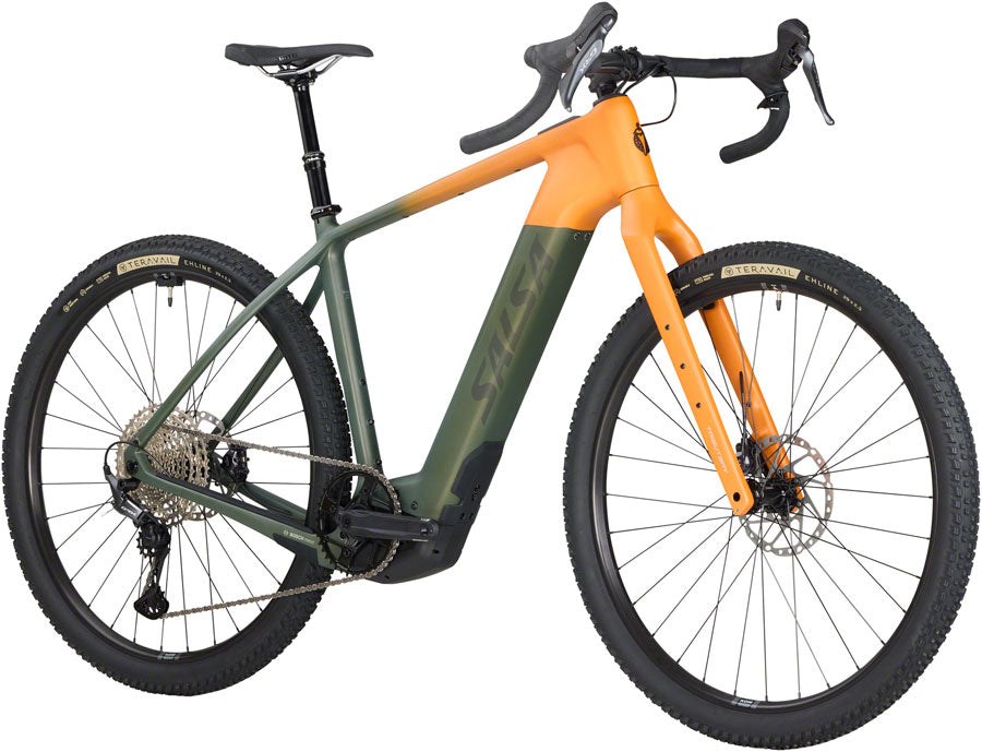 Salsa Tributary C GRX 820 Ebike - 29" Carbon Dark Pine/Terracotta Medium