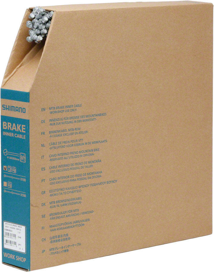 Shimano Stainless Mountain Brake Cable - 1.6 x 2050mm Filebox of 100 - The Bike Hub