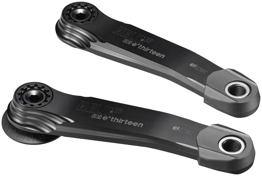 e*thirteen Helix Race Alloy e*spec Crank Arm Set - DUB 12mm Offset 160mm Self Extractor BLK - The Bike Hub