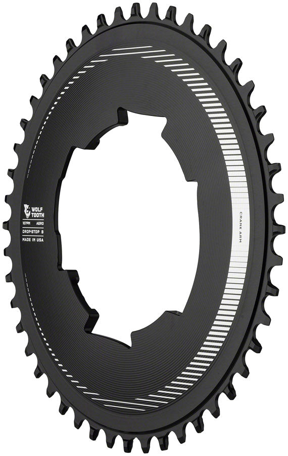 Wolf Tooth Aero 107 BCD Chainring - 50t Optimized SRAM Eagle Flaptop Chains Drop-Stop B BLK - The Bike Hub