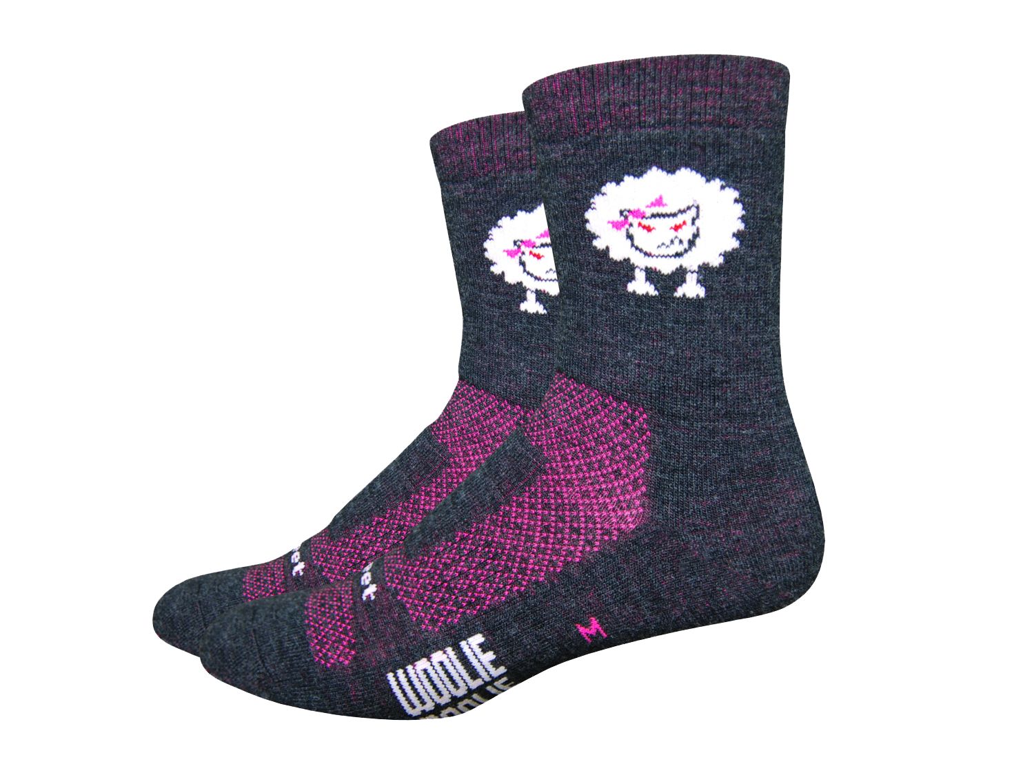 DeFeet Woolie Boolie 4&quot; Baaad Sheep Socks 7-9 Charcoal