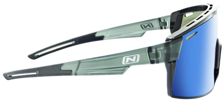 Optic Nerve Fixie Max Sunglasses - Matte Crystal Gray Shiny BLK Lens Rim Smoke Lens Green Mirror