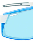 Optic Nerve Fixie Max Sunglasses - Shiny White Crystal Blue Lens Rim Brown Lens Blue Mirror