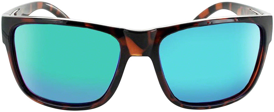 ONE Kingfish Polarized Sunglasses Shiny Dark Demi Polarized Smoke Green Mirror Lens