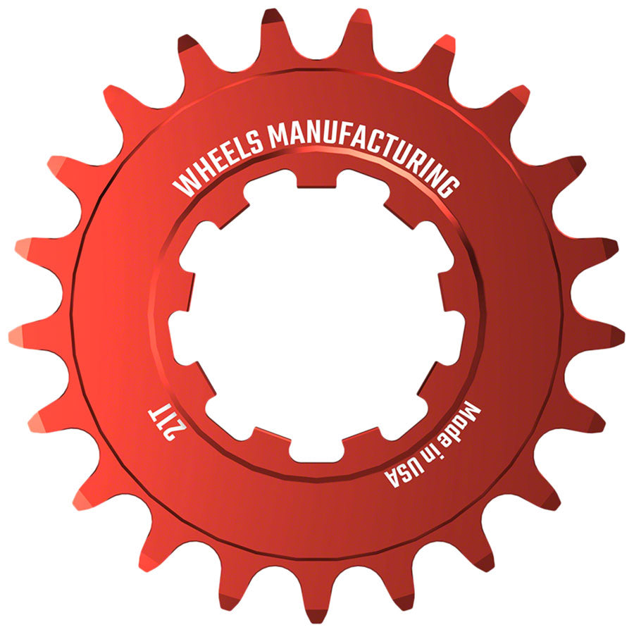 Wheels Manufacturing SOLO-SPEED Cog - 21t Fits SOLO-SPLINE SOLO-XD kits Red - The Bike Hub