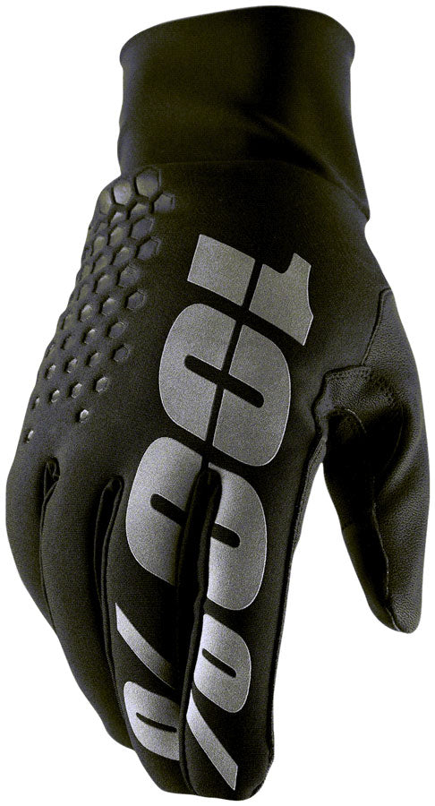 100% Hydromatic Brisker Gloves - Black Full Finger Medium - The Bike Hub