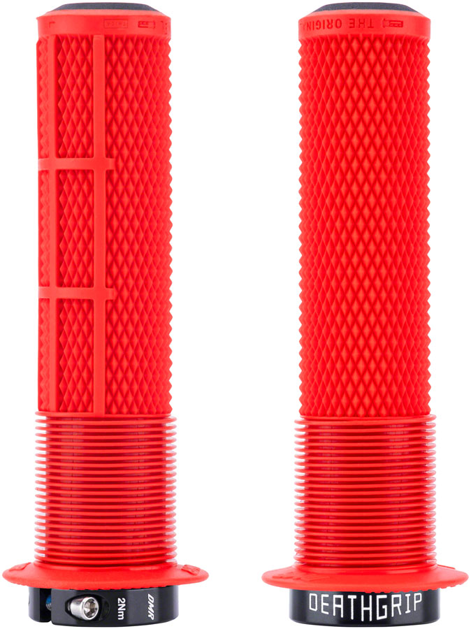 DMR DeathGrip 2 Flanged Grips - Thick Lock-On Red - The Bike Hub
