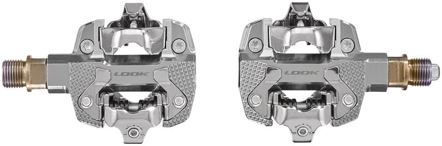 LOOK X-TRACK Single Power Pedals - Dual Sided Clipless Chromoly 9/16&quot; Silver - The Bike Hub