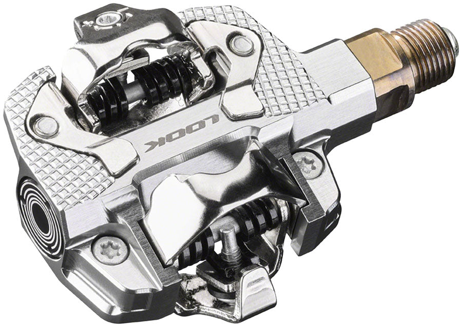 LOOK X-TRACK Single Power Pedals - Dual Sided Clipless Chromoly 9/16&quot; Silver - The Bike Hub