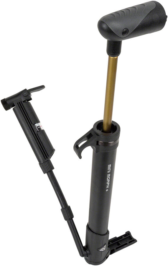 Topeak Mini Morph G Pump - with Gauge Black 140psi - The Bike Hub