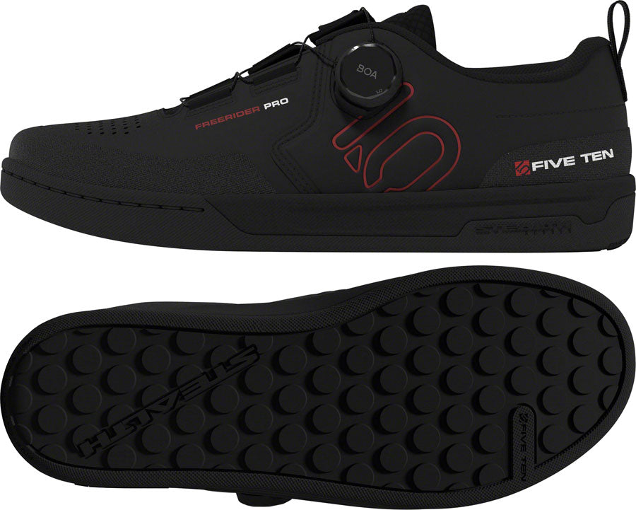 Five Ten Freerider Pro BOA Flat Shoes - Mens Core Black/Red/FTWR White 11.5 - The Bike Hub